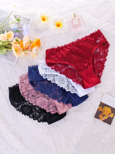 everyjoys Sexy Underwear Lace Panties for Women Bikini Underwear Hipster Unde... - Picture 3 of 9