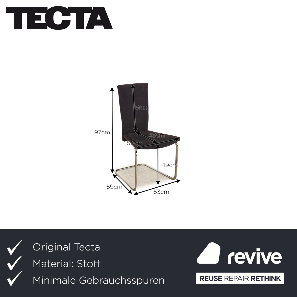 【新品】TECTA | B20 CHAIR SMOKY GREY B20 Chair grey Tecta | Plastic braid grey | TECTA B20 Grau