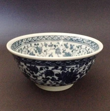2 PCS. 6" Japanese Chinese Rice Soup Noodle Bowl Blue White Ajisai Made in Japan