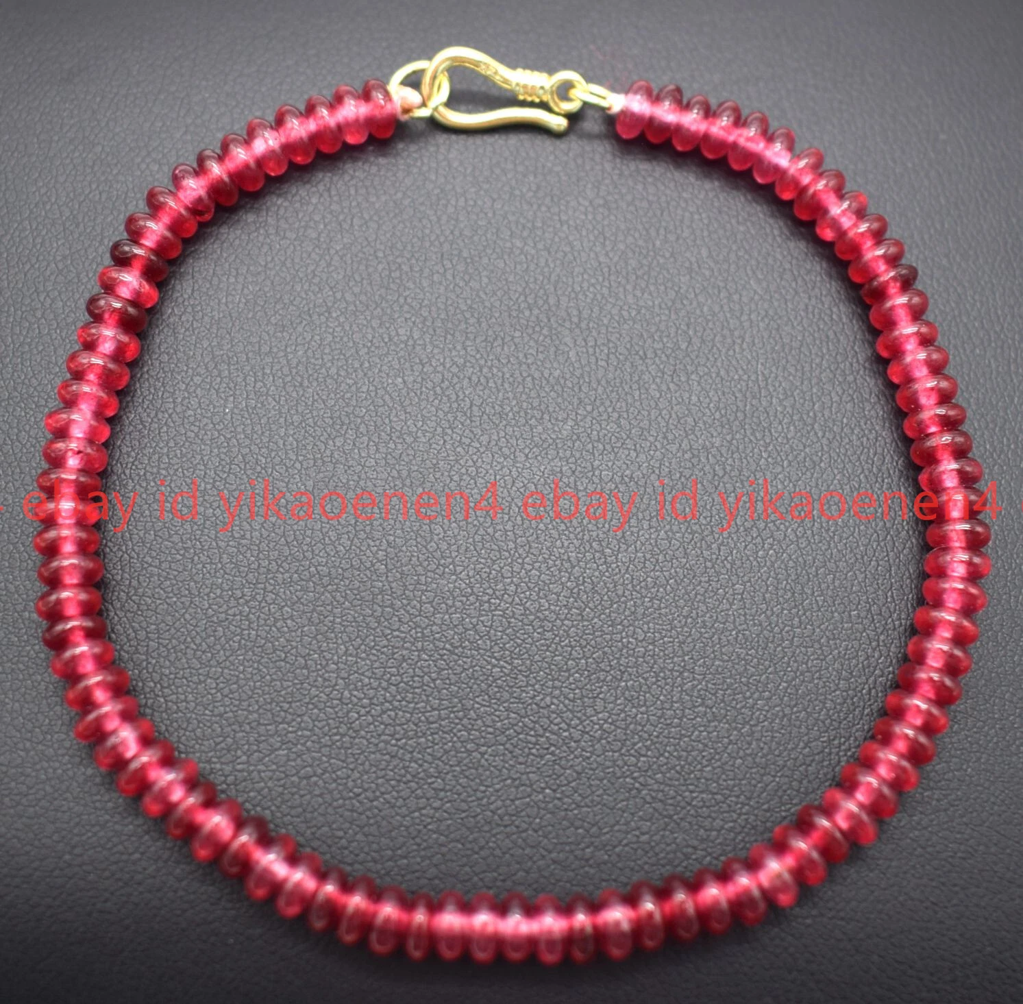 VALENTINO Piccolo Affascinante Braccialetto Perline Rondelle Giada Rossa 2x4mm Naturale 7 9 pollici