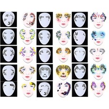 15pc Face Paint Stencils for Kids Reusable Face Body Paint Stencils Kit Easy