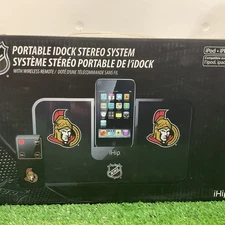 NHL Ottawa Senators Portable iHip iDOCK Stereo System w/ Remote & Power Supply