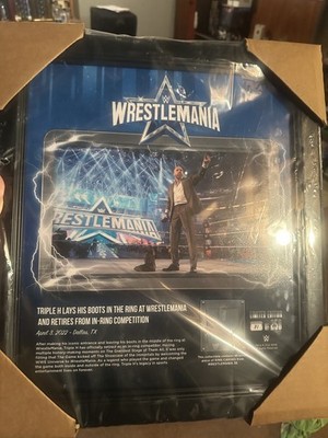 WWE Triple H retirement WrestleMania 38 Plaque with ring mat, 71/250