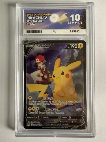Pokémon TCG Pikachu V TG 16/30 Lost Origin Ace 10 Gem Mint