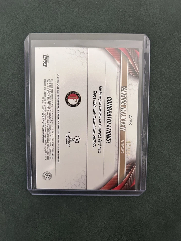 2023-24 Topps UEFA Club Competitions - Auto Yankuba Minteh #A-YK Blue Foil /99 - image 2 of 2