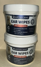Lot of 2 Artullano Ear Wipes for Dogs - 100 ct ea - 06/2027