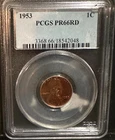 1953 PROOF LINCOLN WHEAT CENT PCGS PR66RD