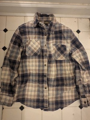 C.E. Schmidt Workwear Flannel Men's M Blue Plaid Button Up Shirt 2 Pocket L/S