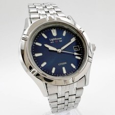Battery Replaced CITIZEN Lighthouse 5512-F51804 Men's Watch, Date, Blue Navy, 20