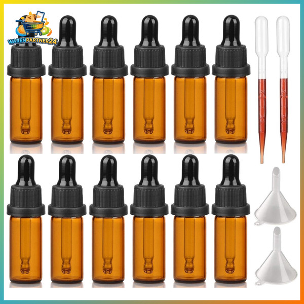 Pipettenflasche 5Ml Braunglas Mit Tropfer FüR äTherische ÖLe 12 StüCk-image