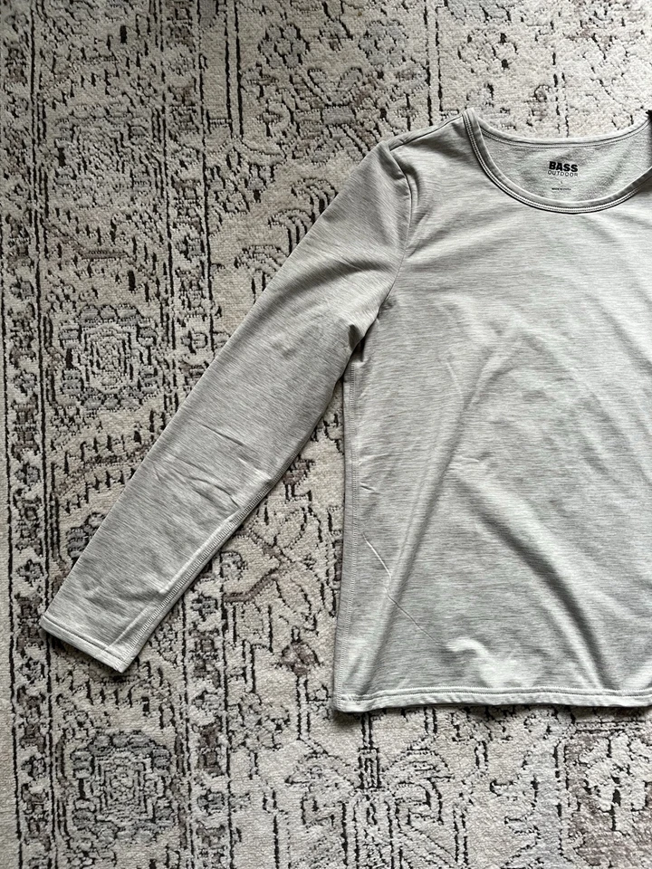 NUEVO SIN ETIQUETAS Camisa Top Bajo Exterior Forrada de Vellón Manga Larga - Gris Jaspeado Talla L Foto 2 de 4