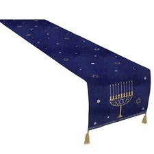 Hanukkah Festival Lights Jewish Holiday Party Decoration Fabric Table Runner