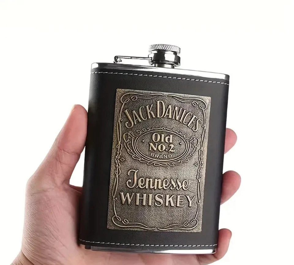 Edler Flachmann Edelstahl Stainless Steel und Kunstleder - NEU & OVP! - Bild 4 von 4