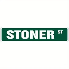 Funny STONER ST Retro Metal Street Sign Humorous Man Cave/Garage/Bar Wall Decor