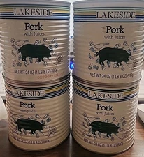 (4)ct Lot Crider Fully Cooked Ground Pork Canned 24oz  Exp. 12/18/2029 Save Prep