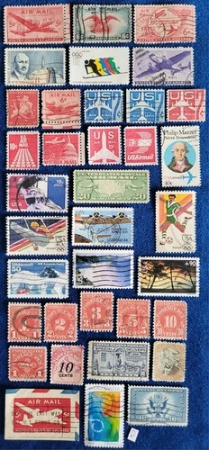 US Stamps BOB Vintage Lot of 30+ All Different Used Postage Due and Airmail