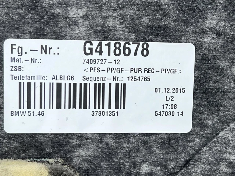 2016 BMW 750i STORAGE SHELF TAN TC:PNACY 4.4L AT AWD 72K -xDRIVE- 66913 - Изображение 2 из 4