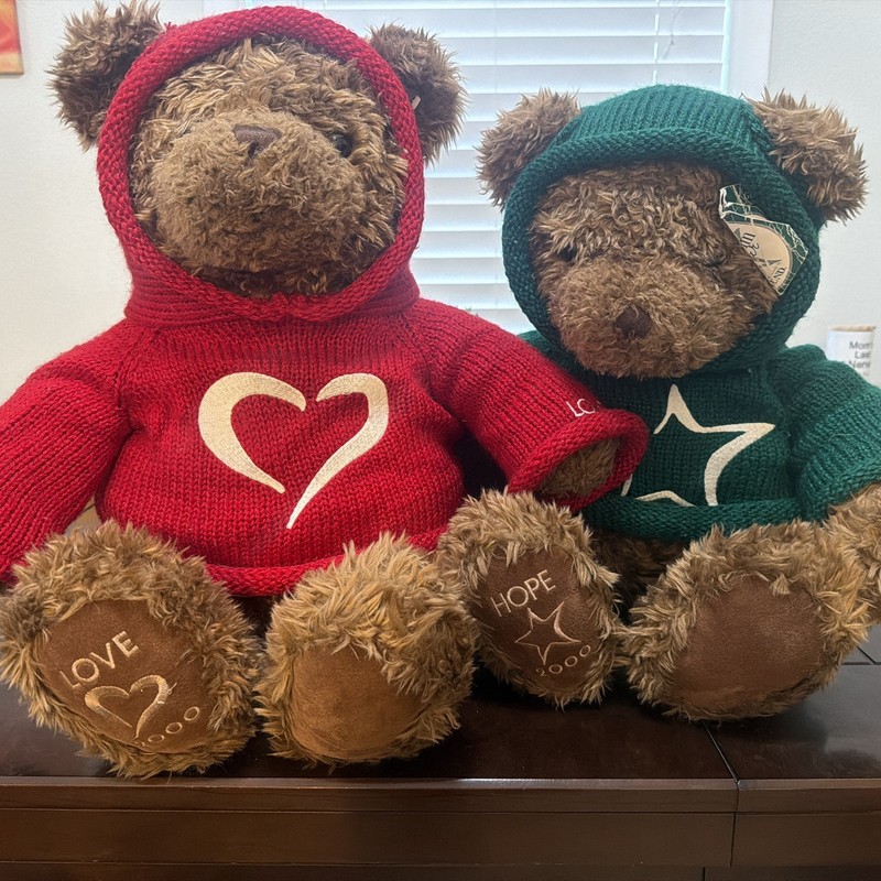 Vintage GUND Hand-Crafted Limited Edition 2000 Millenium Bear LOVE and HOPE