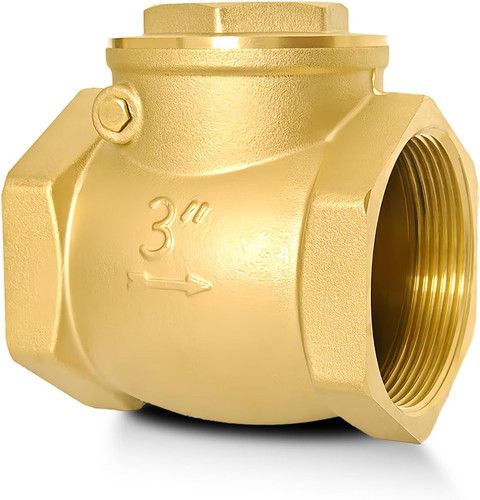 3" NPT Horizontal Swing Check Valve, Brass, Heavy-Duty Female Thread, DN80