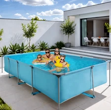 15FT Above Ground Swimming Pool for Backyard Large Steel Frame Swimming Pool