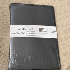 Black Plastic Shell Case for MacBook Pro 13" A2251 A2289 A1706 A1708