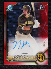 2022 Bowman Draft Chrome Pick Red Refractor 3/5 Nathan Martorella Auto 10yf