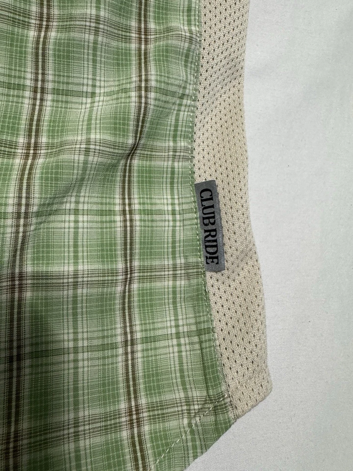 Camisa de ciclismo Club Ride para hombre malla abotonada verde talla mediana Foto 2 de 4