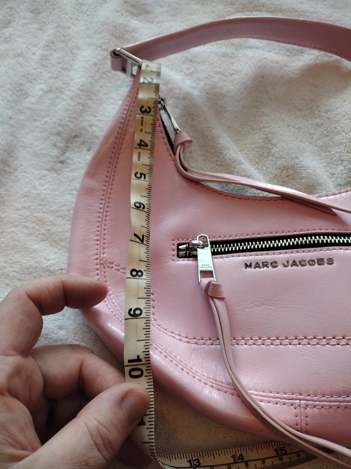 Marc Jacobs Crescent Mini Crinkle Hand Bag Pink - Image 2 of 4
