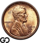 1910-S Lincoln Cent Wheat Penny, Brilliant RED, Superb Gem BU++ RD