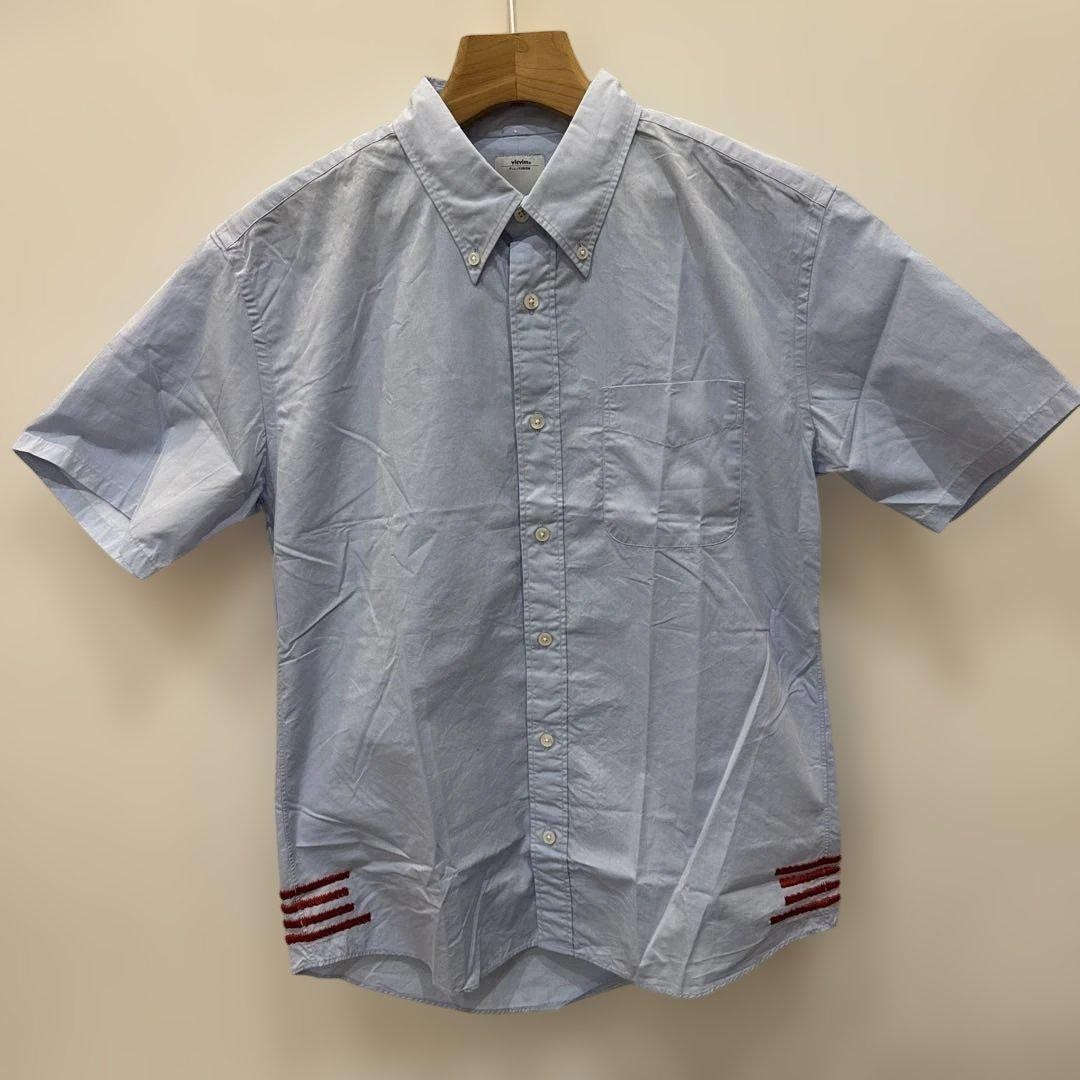 visvim Light Blue Button Down Shirt Red Stripe He… - image 1