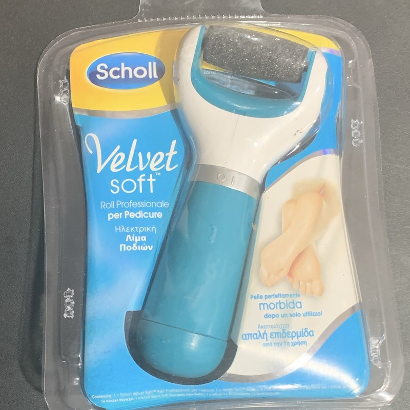 Scholl Velvet Soft Electronic Waterproof Battery Callus Remover Blue/White