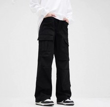 Mens Cargo Trendy Wide Leg Baggy Pant w/ Multi-Pockets Casual Size M/30inch-083