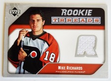 2005-06 MIKE RICHARDS Philadelphia Flyers ROOKIE relic card. NM-M. rookie card picture