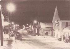 Christmas 1947, Main Street, Daariscotta Maine Oversized Vintage Chrome PC