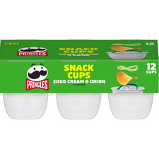 Pringles Sour Cream and Onion Potato Crisps Chips, Lunch Snacks, 12 Count