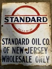 Standard Oil Company of New Jersey Antique Vintage Enamel Advertisement Sign