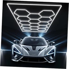  Hexagon Garage Lights, 736W 73600LM LED Garage 14Hex / with Rectangle Frame