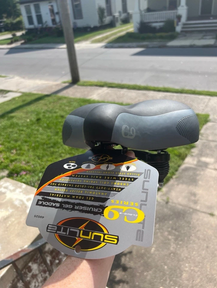 Sunlite Cloud 9 Black Bicycle Suspension Cruiser Saddle Gel Foam Bike Seat NEW - Image 4 of 4