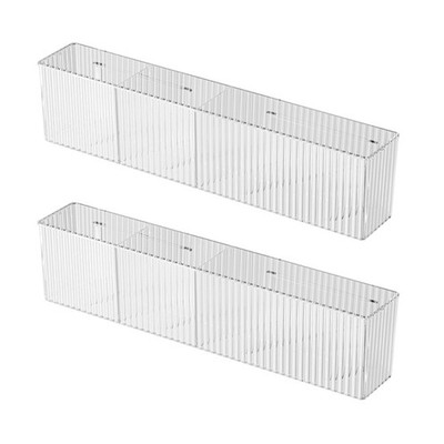 Set of 2 Floating Shelves Acrylic Storage Box for Bathroom Kitchen Office Use