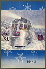 Burlington Railroad Zephyr Dinner Dining Car Menu Photo c1943