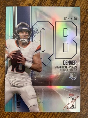 2024 Topps Signature Class Bo Nix Rookies Chrome Variation Teal Refractor /225