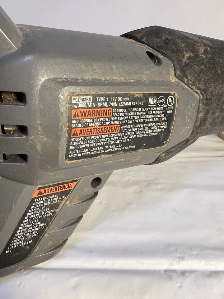 Porter-Cable PCL180RS 18V Cordless Reciprocating Saw Tested Works No Battery - Image 2 of 4