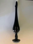 Vintage Fenton Swung Glass Vase Rare Amethyst Black 14”  Beautiful
