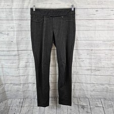 Liverpool Womens Ponte Knit Skinny Pants Sz 6 Black Gray Mid Rise Pull On
