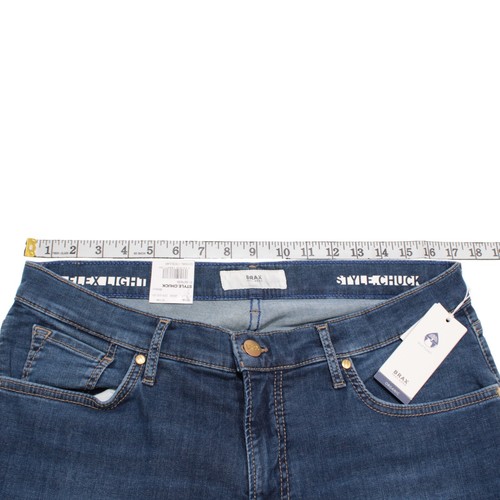 Pantalones de mezclilla Brax Hi-Flex ligeros nuevos con etiquetas talla 34 US Chuck en mezcla de algodón azul - Imagen 12 de 15