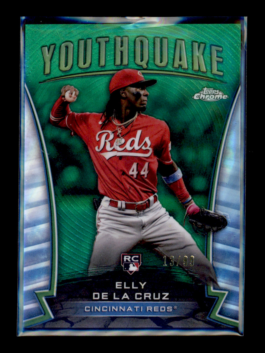 2024 Topps Chrome Youthquake Elly De La Cruz #YQ-1 Green Refractor 13/99 RC Reds