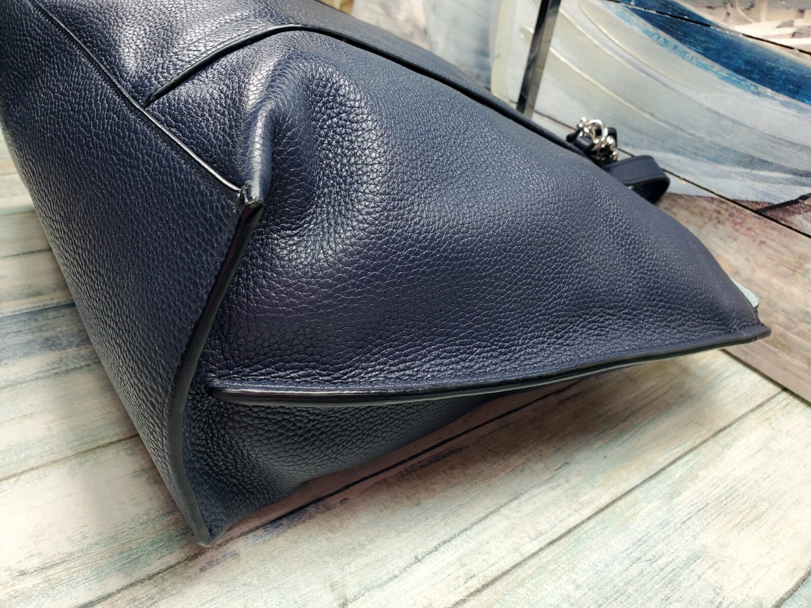 Coach May Borsa grande in pelle di ciottoli a mezzanotte 1573 usata in ottime condizioni