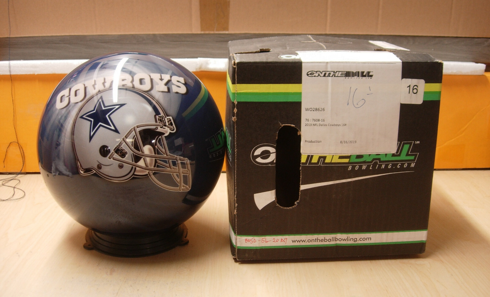 16 1oz NFL 2013 Dallas COWBOYS OTBB Viz A Ball Polyester Bowling Ball