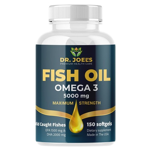 Dr JOEL's Fish Oil Omega 3 5000mg No Fishy Burp High DHA 2000mg