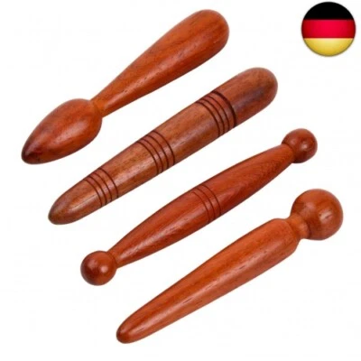 WISEBOM 4 Stücke Fuß Holz Massagestab, Trigger Holz Massage-Werkzeug Massage Holz T